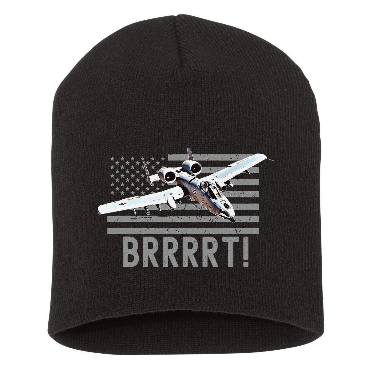 Funny A10 Thunderbolt Warthog BRRRRRT Short Acrylic Beanie