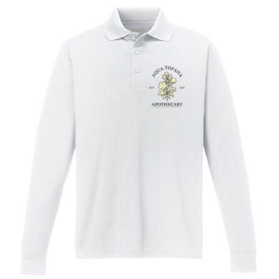 Feminist Aqua Tofana Apothecary Performance Long Sleeve Polo