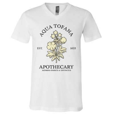 Feminist Aqua Tofana Apothecary V-Neck T-Shirt