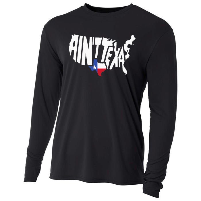 Funny Aint Texas USA Map Proud Texan Cooling Performance Long Sleeve Crew