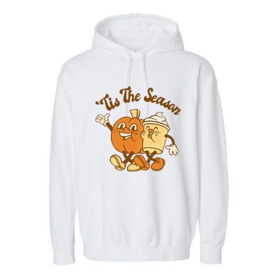 Fall Autumn Tis The Season Pumpkin Spice Coffee Latte Garment-Dyed Fleece Hoodie