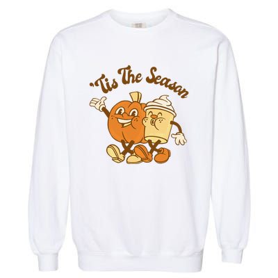 Fall Autumn Tis The Season Pumpkin Spice Coffee Latte Garment-Dyed Sweatshirt