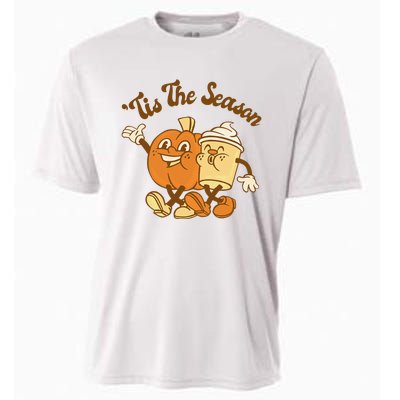 Fall Autumn Tis The Season Pumpkin Spice Coffee Latte Cooling Performance Crew T-Shirt