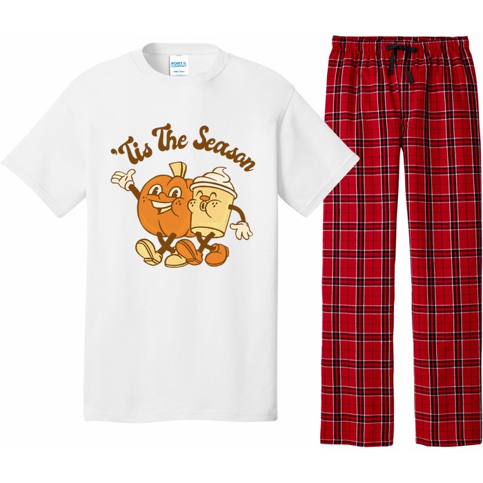 Fall Autumn Tis The Season Pumpkin Spice Coffee Latte Pajama Set