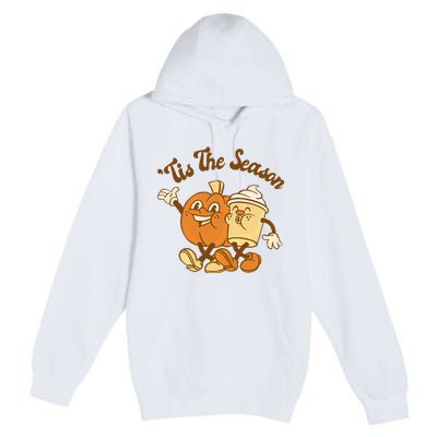 Fall Autumn Tis The Season Pumpkin Spice Coffee Latte Premium Pullover Hoodie