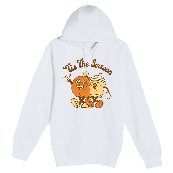 Fall Autumn Tis The Season Pumpkin Spice Coffee Latte Premium Pullover Hoodie