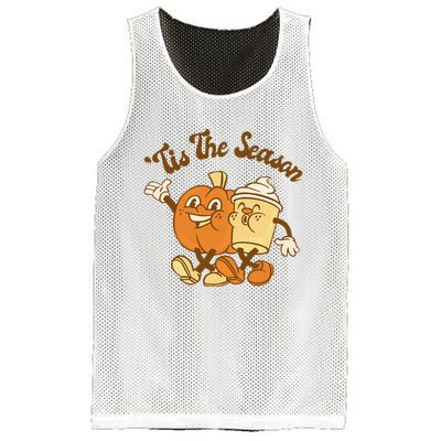 Fall Autumn Tis The Season Pumpkin Spice Coffee Latte Mesh Reversible Basketball Jersey Tank