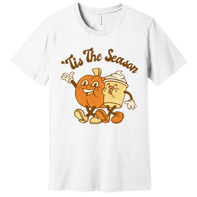 Fall Autumn Tis The Season Pumpkin Spice Coffee Latte Premium T-Shirt