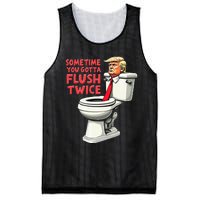 Funny Anti Trump Sometimes You Gotta Flush Twice Mesh Reversible Basketball Jersey Tank