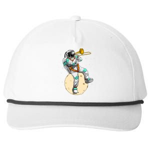 Funny Astronaut Trombone Art For Trombone Player Snapback Five-Panel Rope Hat