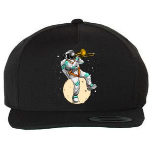 Funny Astronaut Trombone Art For Trombone Player Wool Snapback Cap