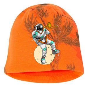 Funny Astronaut Trombone Art For Trombone Player Kati - Camo Knit Beanie