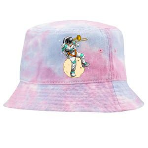 Funny Astronaut Trombone Art For Trombone Player Tie-Dyed Bucket Hat