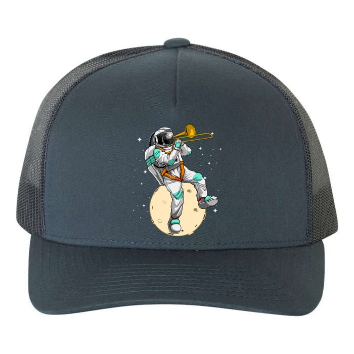 Funny Astronaut Trombone Art For Trombone Player Yupoong Adult 5-Panel Trucker Hat