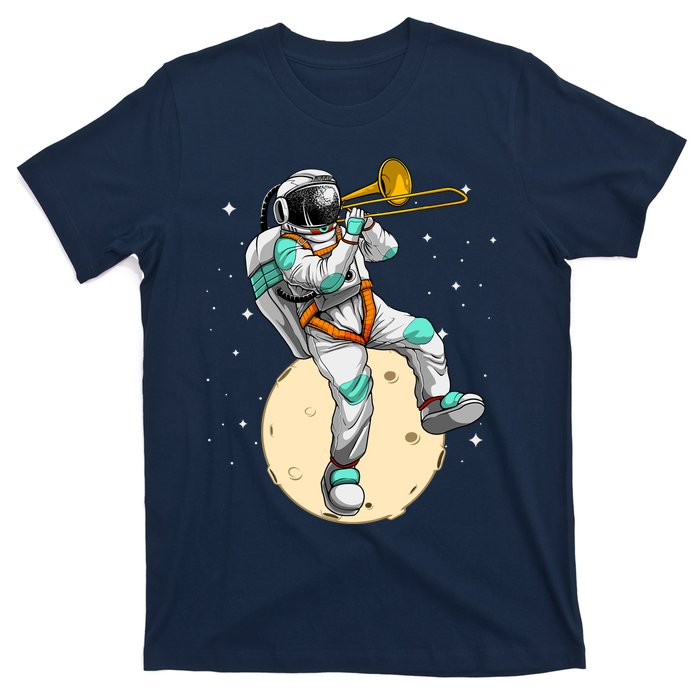 Funny Astronaut Trombone Art For Trombone Player T-Shirt