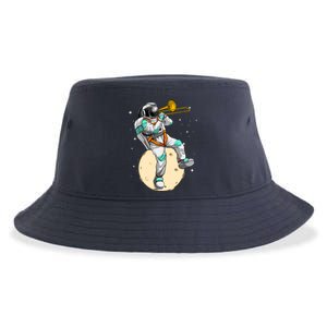 Funny Astronaut Trombone Art For Trombone Player Sustainable Bucket Hat