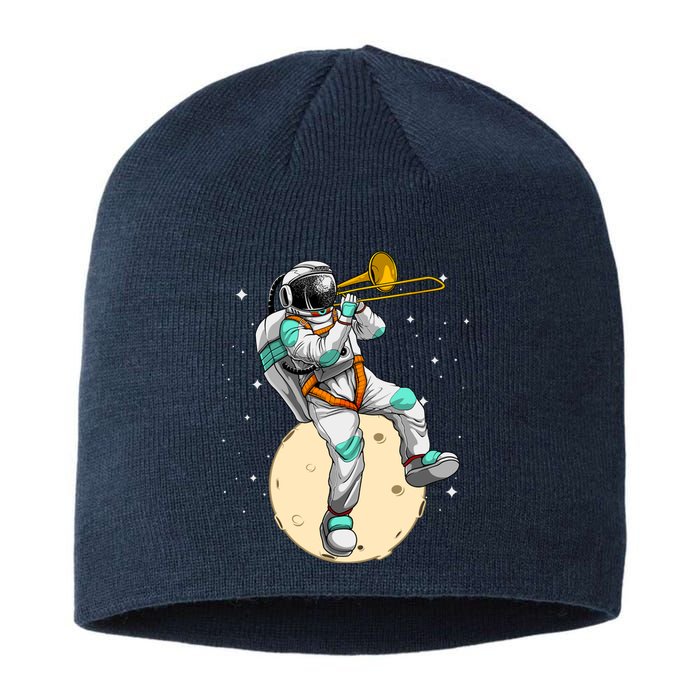 Funny Astronaut Trombone Art For Trombone Player Sustainable Beanie