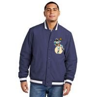 Funny Astronaut Trombone Art For Trombone Player Insulated Varsity Jacket