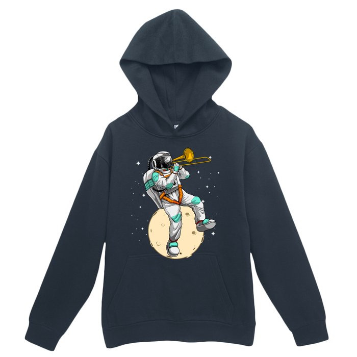 Funny Astronaut Trombone Art For Trombone Player Urban Pullover Hoodie