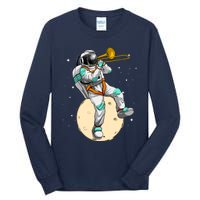 Funny Astronaut Trombone Art For Trombone Player Tall Long Sleeve T-Shirt