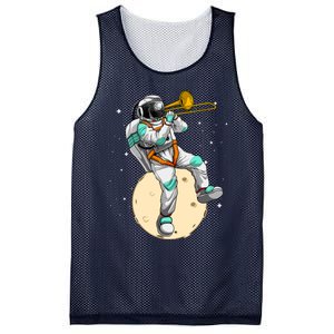 Funny Astronaut Trombone Art For Trombone Player Mesh Reversible Basketball Jersey Tank