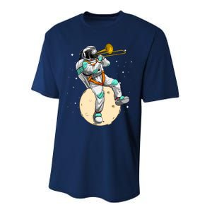 Funny Astronaut Trombone Art For Trombone Player Performance Sprint T-Shirt