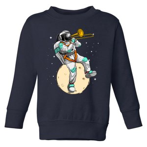 Funny Astronaut Trombone Art For Trombone Player Toddler Sweatshirt