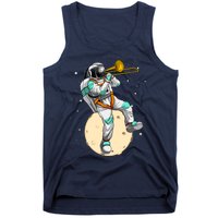 Funny Astronaut Trombone Art For Trombone Player Tank Top