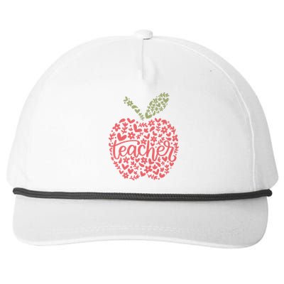 Floral Apple Teacher Life Teacher Appreciation Teaching Gift Snapback Five-Panel Rope Hat