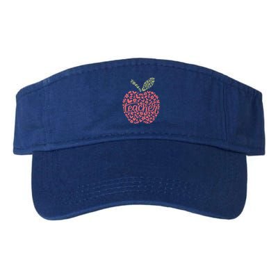 Floral Apple Teacher Life Teacher Appreciation Teaching Gift Valucap Bio-Washed Visor