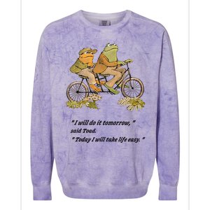 Frog And Toad I Will Do It Tomorrow Said Today I Will Take Life Easy Colorblast Crewneck Sweatshirt