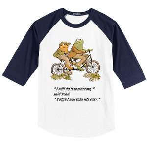 Frog And Toad I Will Do It Tomorrow Said Today I Will Take Life Easy Baseball Sleeve Shirt