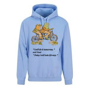 Frog And Toad I Will Do It Tomorrow Said Today I Will Take Life Easy Unisex Surf Hoodie