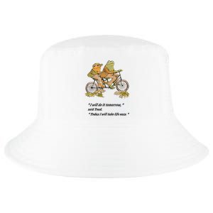 Frog And Toad I Will Do It Tomorrow Said Today I Will Take Life Easy Cool Comfort Performance Bucket Hat