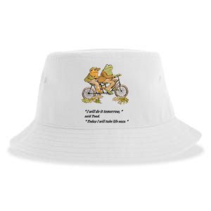 Frog And Toad I Will Do It Tomorrow Said Today I Will Take Life Easy Sustainable Bucket Hat