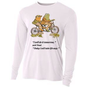 Frog And Toad I Will Do It Tomorrow Said Today I Will Take Life Easy Cooling Performance Long Sleeve Crew