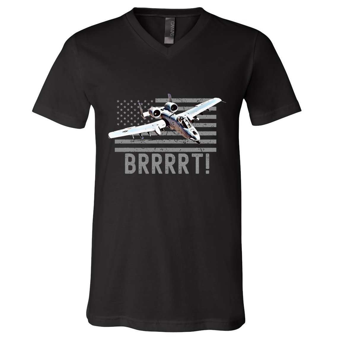 Funny A10 Thunderbolt Warthog Brrrrrt V-Neck T-Shirt