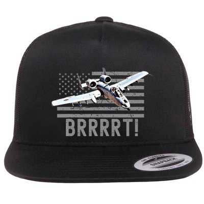 Funny A10 Thunderbolt Warthog Brrrrrt Flat Bill Trucker Hat