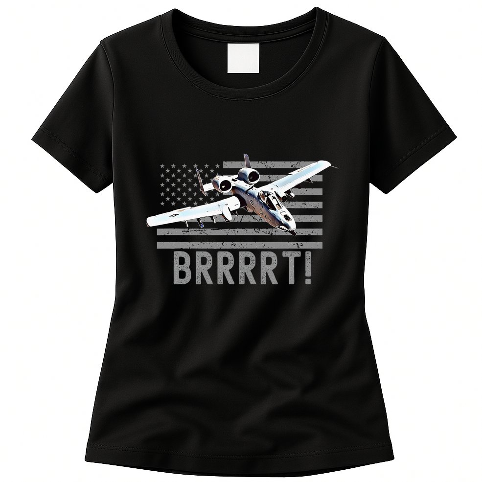 Funny A10 Thunderbolt Warthog Brrrrrt Womens T-Shirt