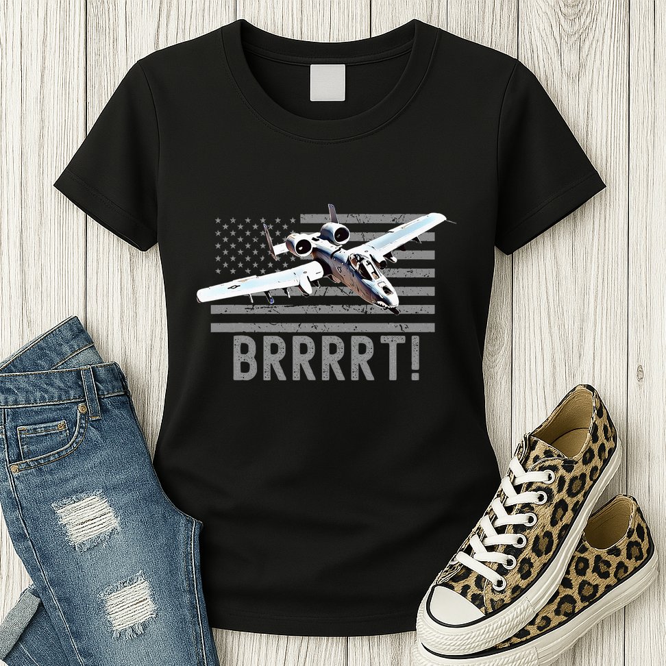Funny A10 Thunderbolt Warthog Brrrrrt Womens T-Shirt