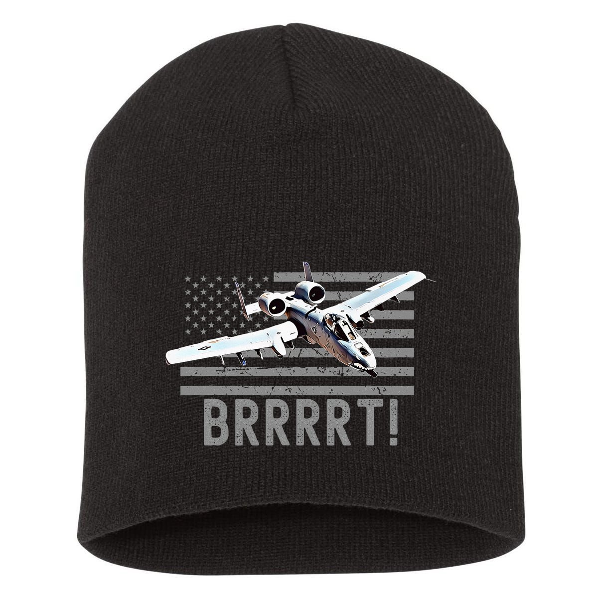 Funny A10 Thunderbolt Warthog Brrrrrt Short Acrylic Beanie