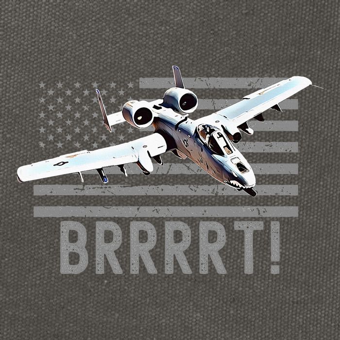 Funny A10 Thunderbolt Warthog Brrrrrt Cotton Canvas Backpack