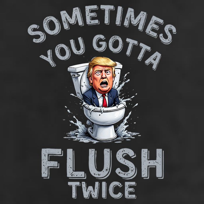 Funny Anti Trump Sometimes You Gotta Flush Twice Adult Drive Performance Visor