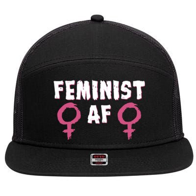 Feminist Af Tee Retro Vintage 70's Feminism Tee Great Gift 7 Panel Mesh Trucker Snapback Hat