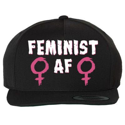 Feminist Af Tee Retro Vintage 70's Feminism Tee Great Gift Wool Snapback Cap