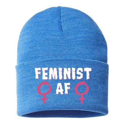 Feminist Af Tee Retro Vintage 70's Feminism Tee Great Gift Sustainable Knit Beanie