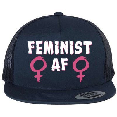 Feminist Af Tee Retro Vintage 70's Feminism Tee Great Gift Flat Bill Trucker Hat