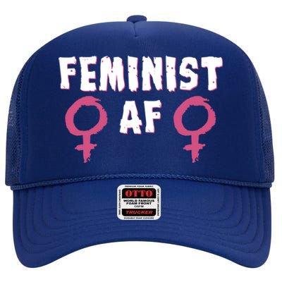 Feminist Af Tee Retro Vintage 70's Feminism Tee Great Gift High Crown Mesh Back Trucker Hat