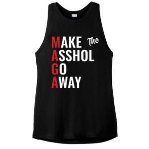 Funny Anti Trump Maga Make The Asshole Go Away Ladies PosiCharge Tri-Blend Wicking Tank