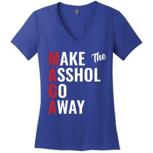 Funny Anti Trump Maga Make The Asshole Go Away Women's V-Neck T-Shirt